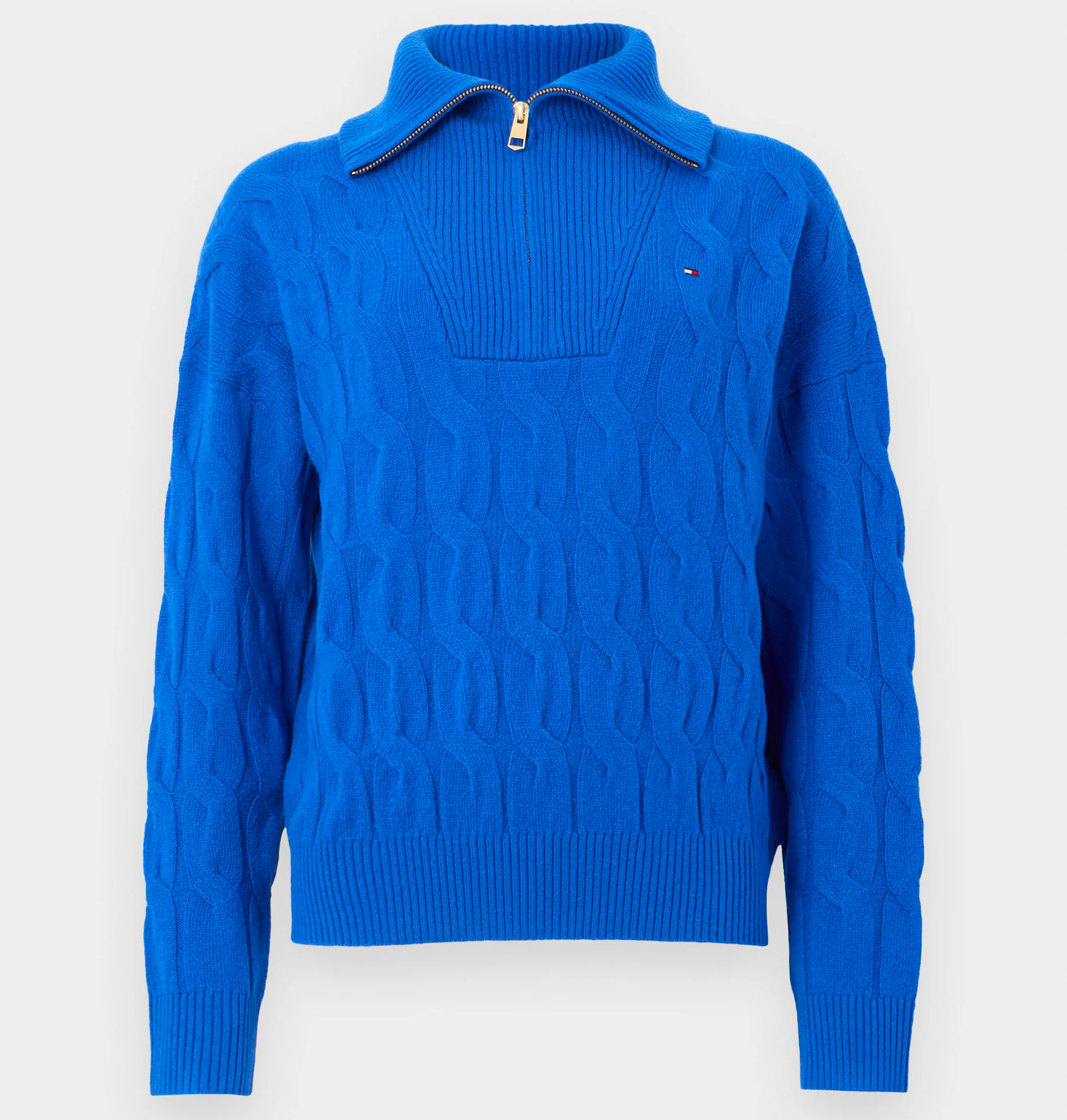 Maglione a Trecce con Zip Tommy Hilfiger