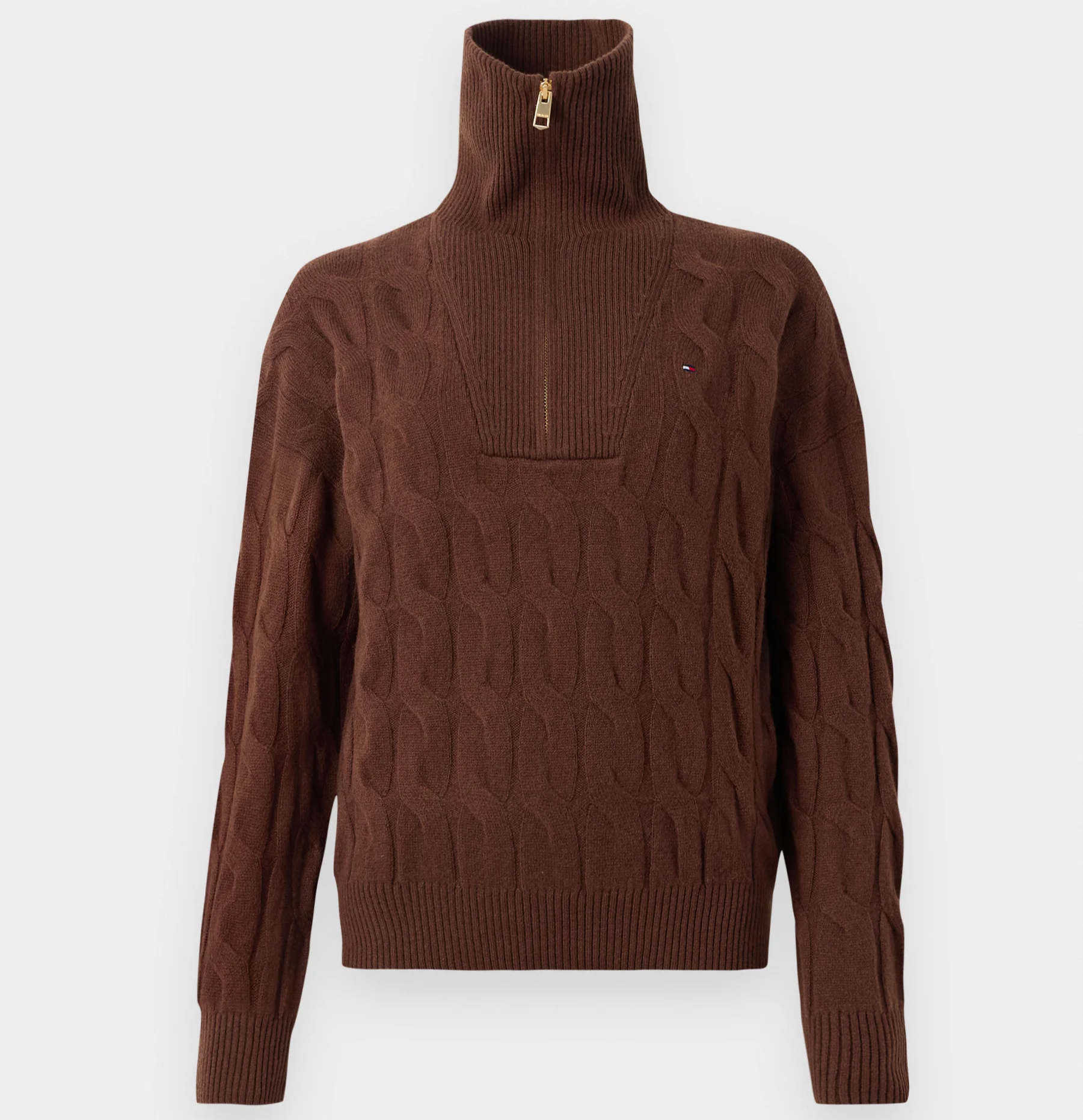 Maglione a Trecce con Zip Tommy Hilfiger