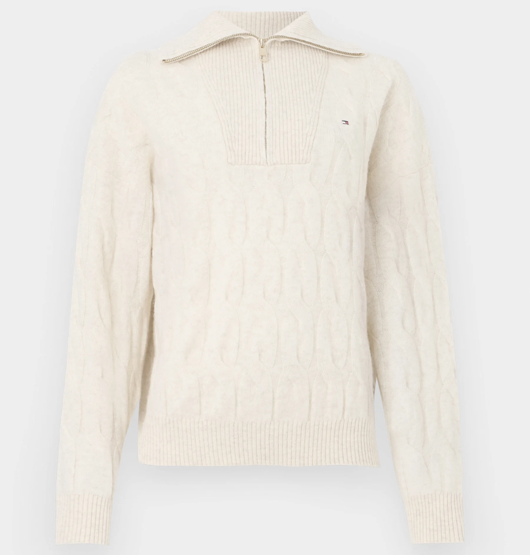 Maglione a Trecce con Zip Tommy Hilfiger