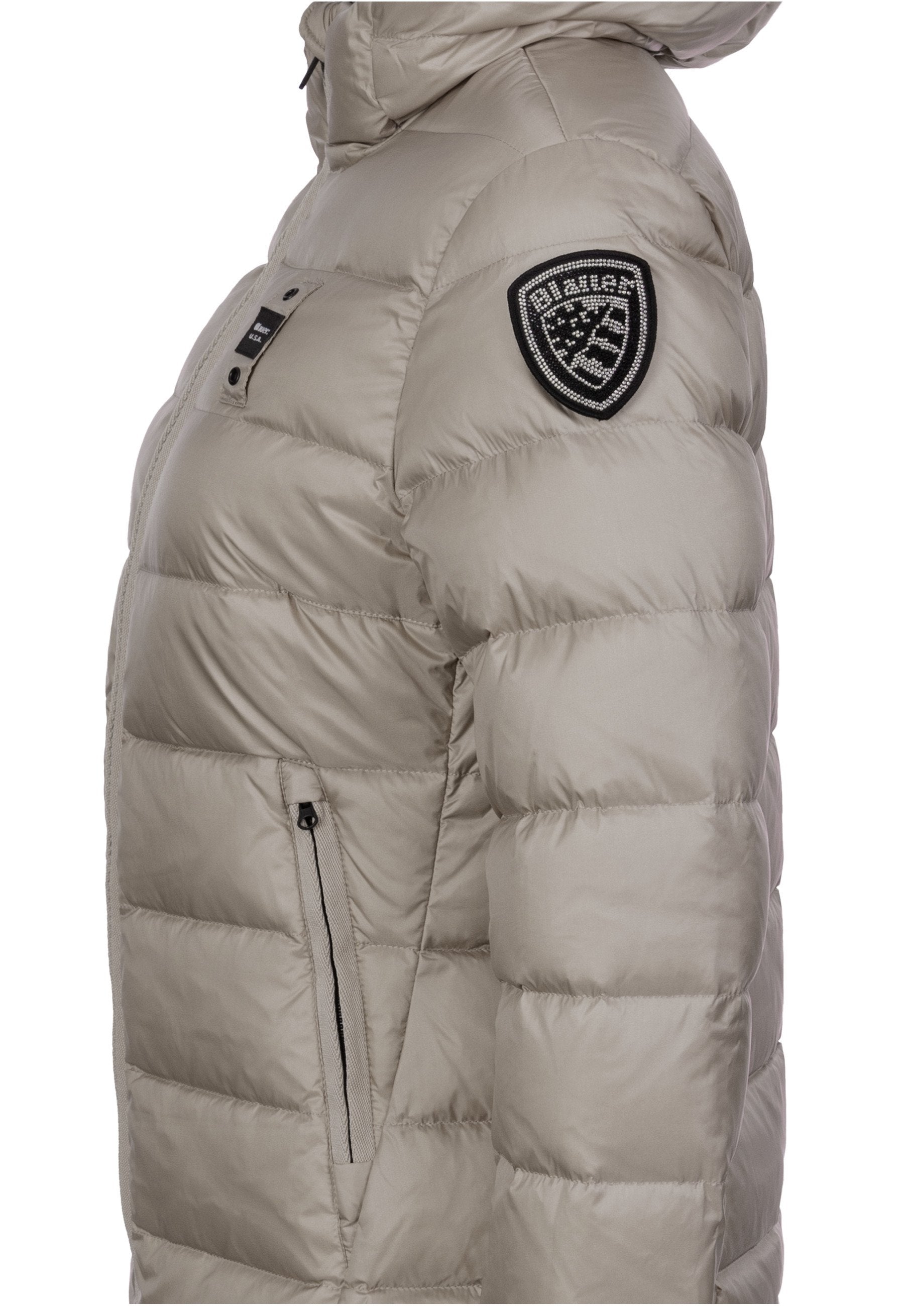 Piumino Blauer CHARME Donna, Imbottito Caldo, Grigio Antracite Elegante, Cappuccio